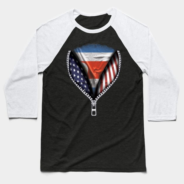 Costa Rican Flag  Costa Rica Flag American Flag Zip Down - Gift for Costa Rican From Costa Rica Baseball T-Shirt by Country Flags